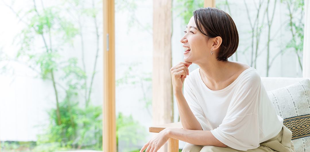リラックスできている女性